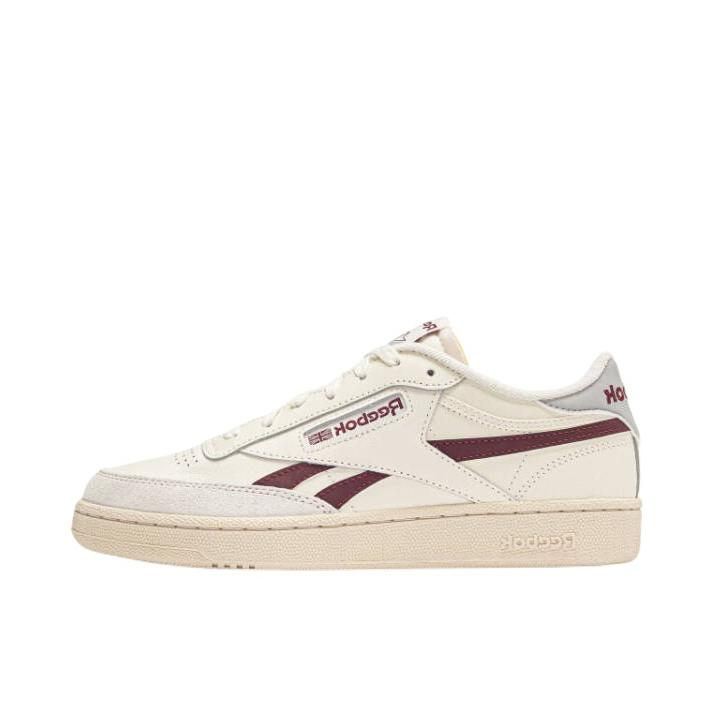 推荐商品：Reebok/锐步 Club C Revenge 防滑耐磨 透气 板鞋 白色/酒红