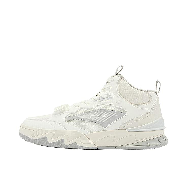 推荐商品：中国乔丹 魔术扣 休闲百搭 舒适耐磨 篮球鞋 KM13240512 象牙色/云雾灰