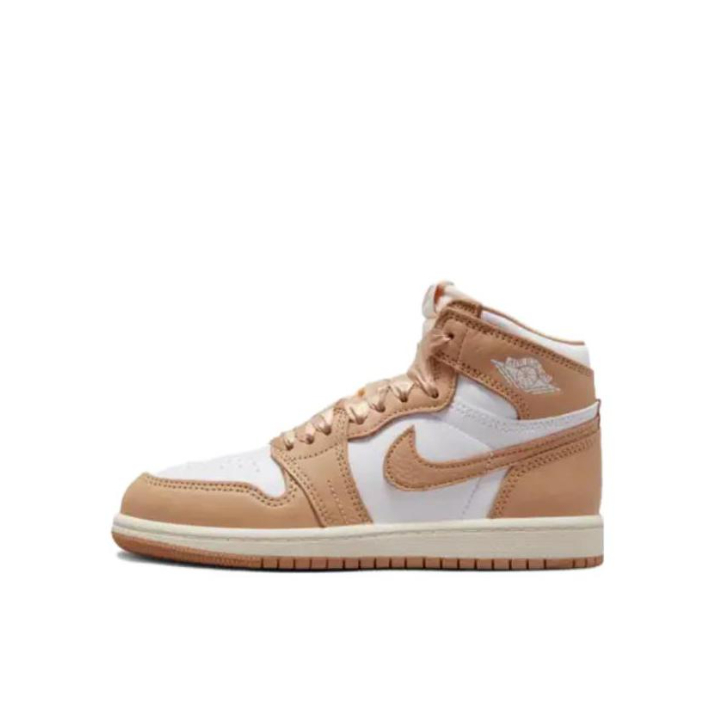 推荐商品：Air Jordan 1 复古运动 舒适防踢 缓震耐磨 魔术贴 板鞋儿童 小童/浅棕/白色