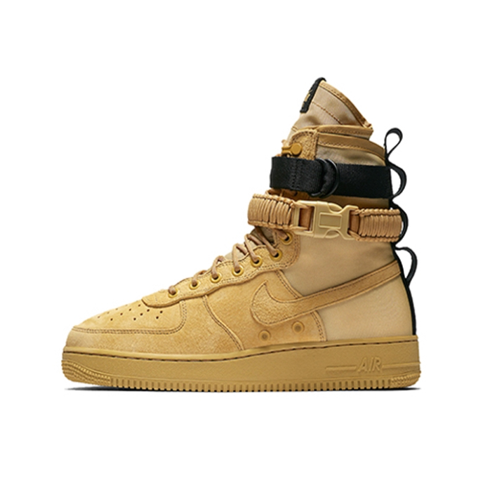 推荐商品：Nike Air Force 1 SF 板鞋 机能缠绕防滑耐磨减震透气复古包裹性 Wheat 黄棕/黑绑带