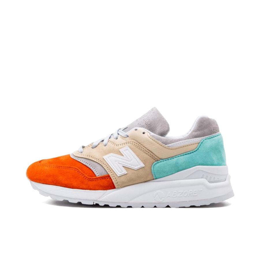 推荐商品：New Balance 997.5 跑鞋 防滑耐磨网布透气减震轻便复古时尚 橙灰蓝