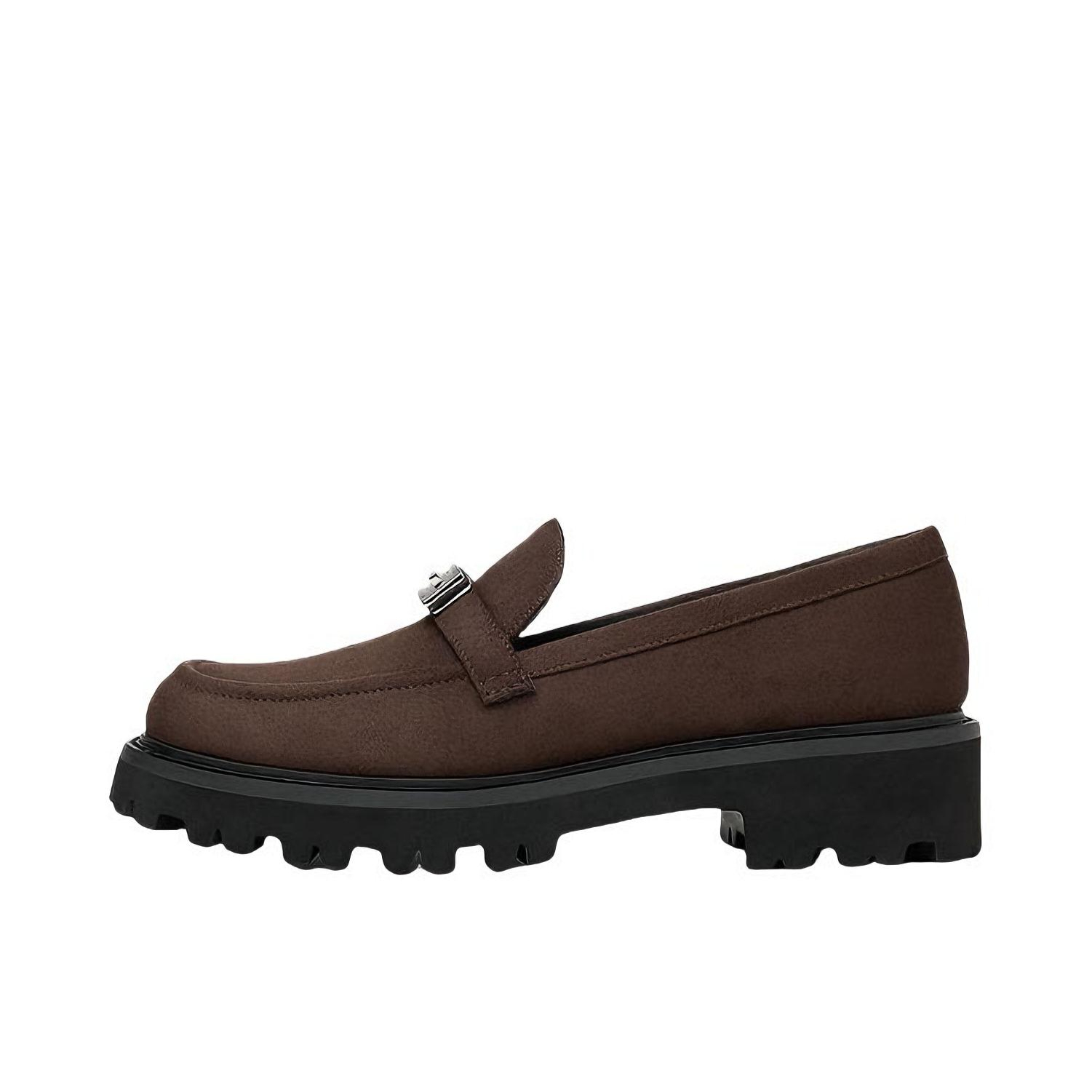 推荐商品：CHARLES&KEITH 乐福鞋 单鞋 复古厚底休闲 CK1-70381151 深棕色