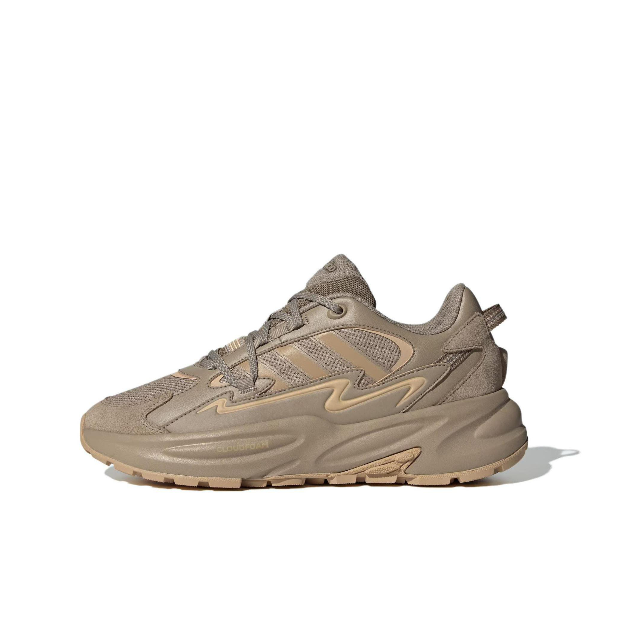 推荐商品：adidas Ozwave Surge 厚底 缓震 防滑 回弹 轻运动 波波鞋 老爹鞋 褐色/魔力浅褐/金属银