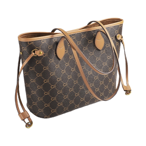 推荐商品：【情人节】COOGI 老花系列 大号 轻奢侈合成革通勤大容量欧美时尚托特包单肩包腋下包手提包