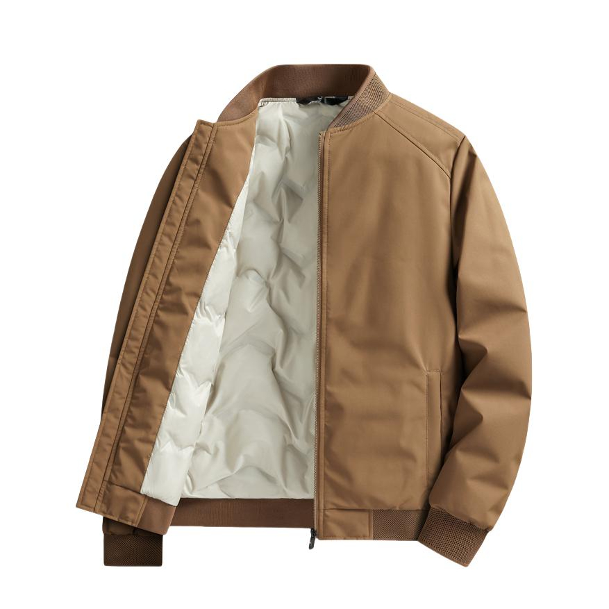 推荐商品：英奢 保暖亲肤罗纹底摆长袖羽绒服 Q24182024105 棕