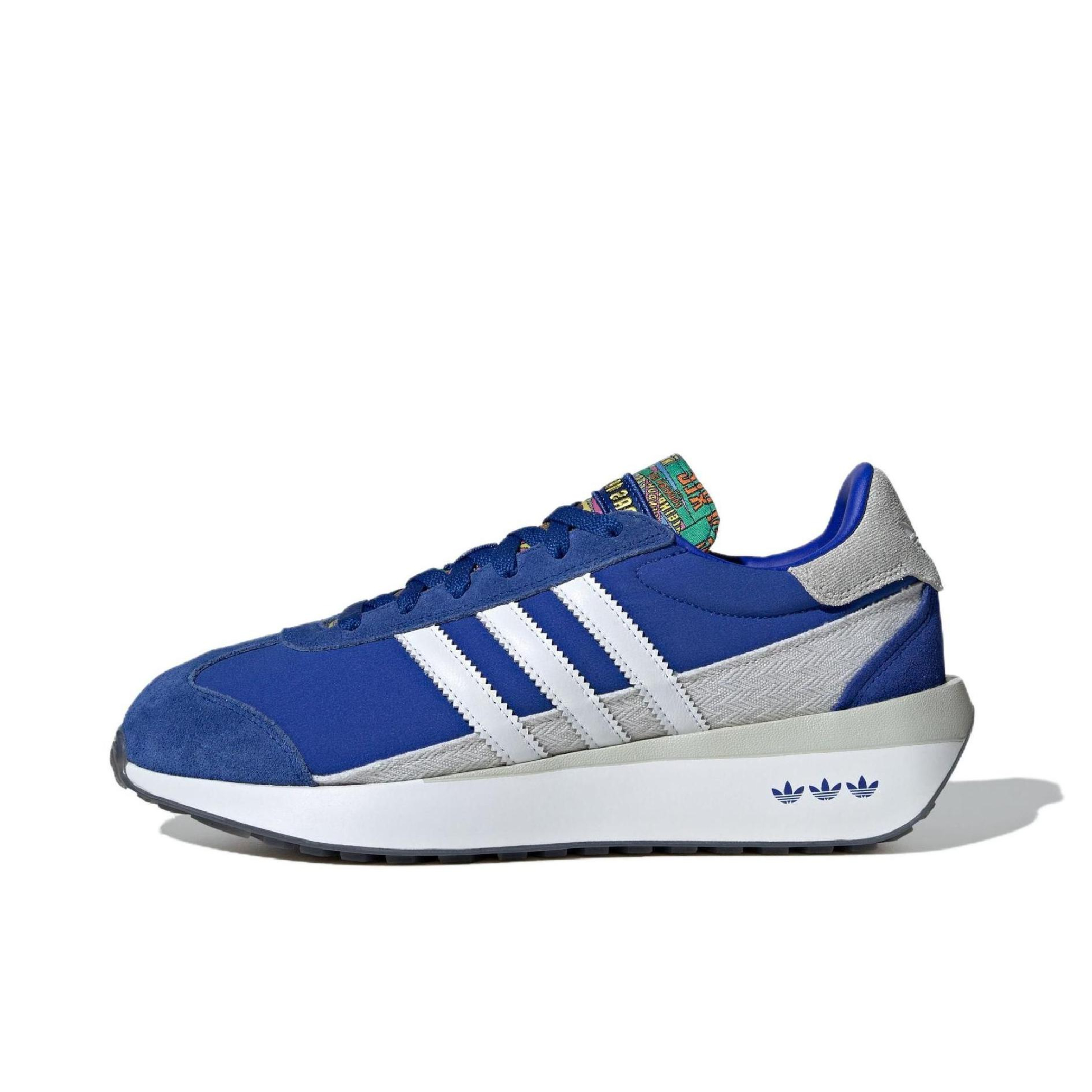 推荐商品：adidas Originals Country Xlg T头鞋 德训鞋 运动休闲鞋 复古防滑耐磨轻便舒适透气绒面革 蓝色/灰色