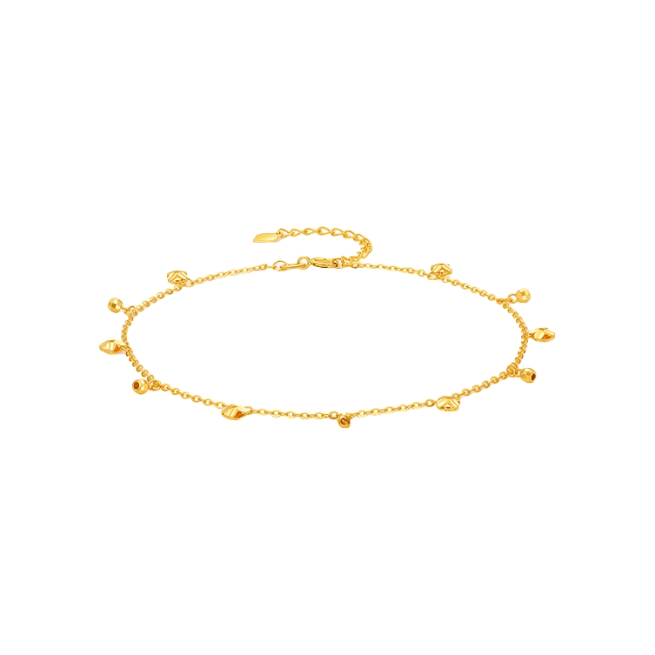 推荐商品：周六福 流苏花朵18K金脚链 au750