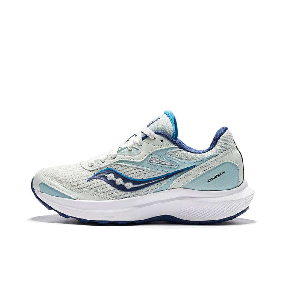 推荐商品：Saucony/索康尼 Cohesion 凝聚 14 支撑缓震 防滑耐磨 透气 织物 运动 慢跑 越野 合成革 跑鞋 女款/灰色/蓝色
