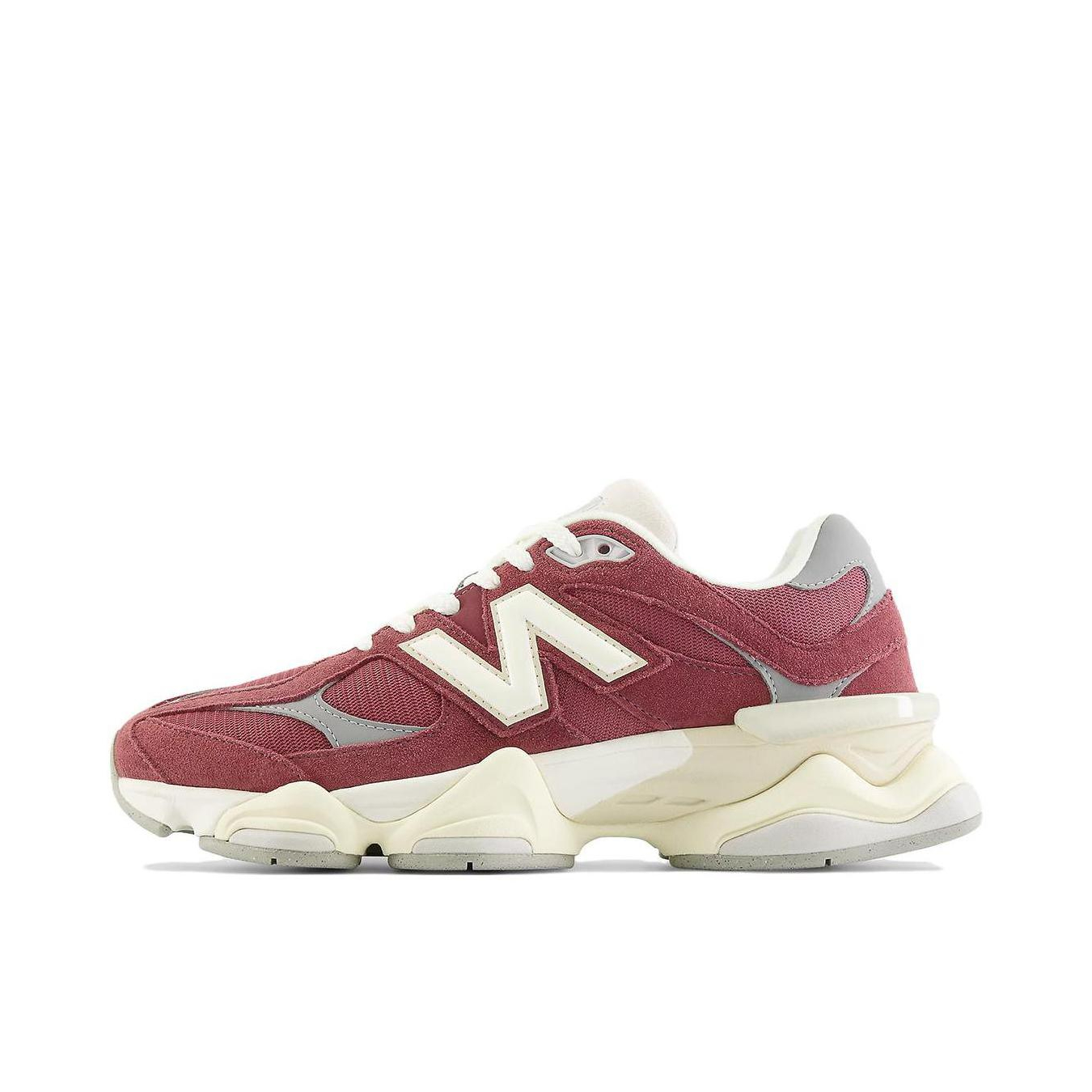 推荐商品：New Balance 9060 跑鞋 绒面革舒适减震网面透气防滑耐磨拼接复古增高圆头贴合耐穿 D宽/红色