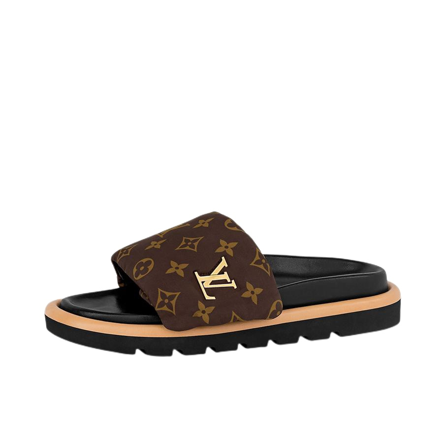 推荐商品：Louis Vuitton 路易威登 舒适百搭 时尚 一字 露趾 套脚 凉拖 1A96N6 棕色