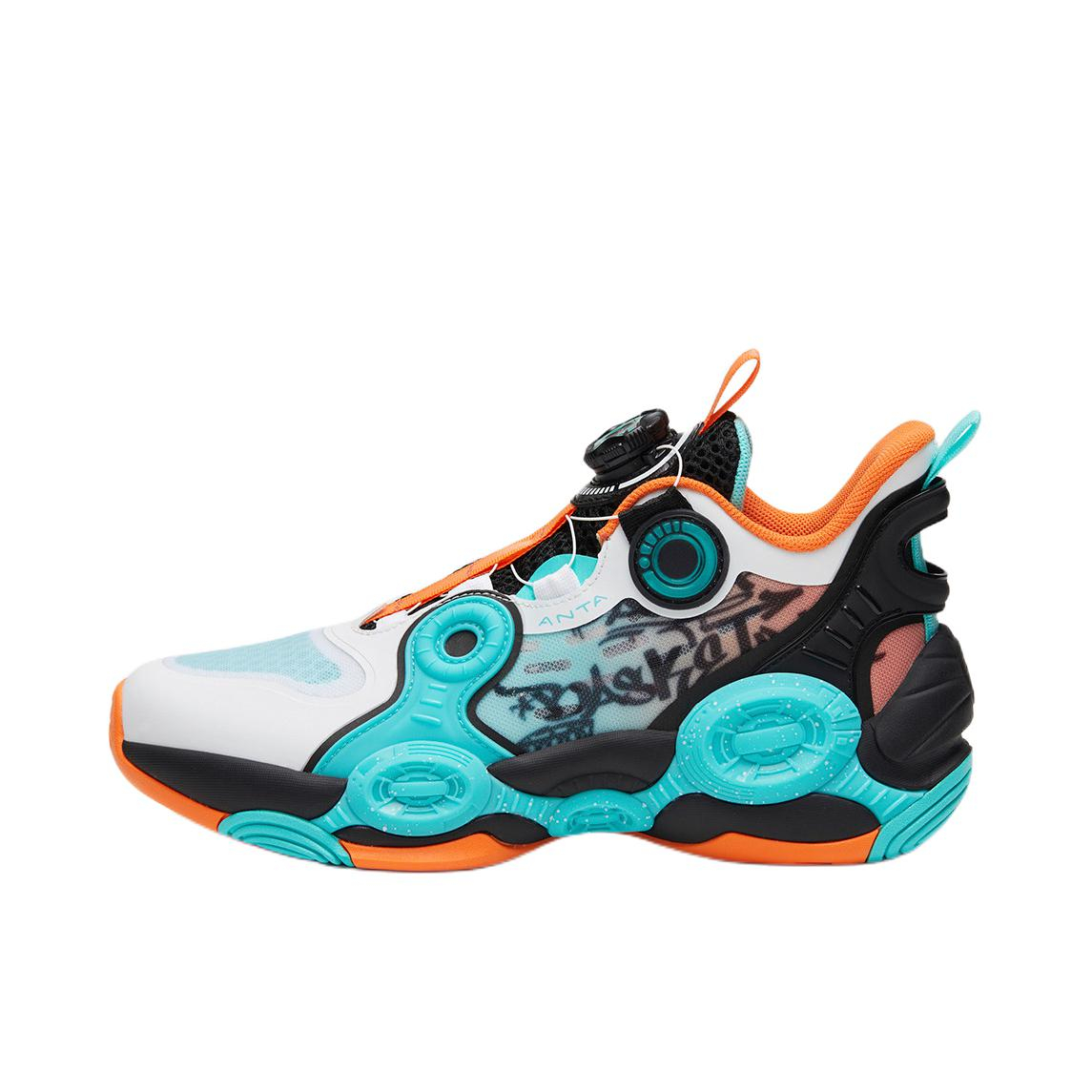 推荐商品：安踏 异形2.0 缓震回弹 防滑耐磨 舒适轻便 网面透气 运动鞋儿童 312321102 大童/白色/荧光水绿/黑色