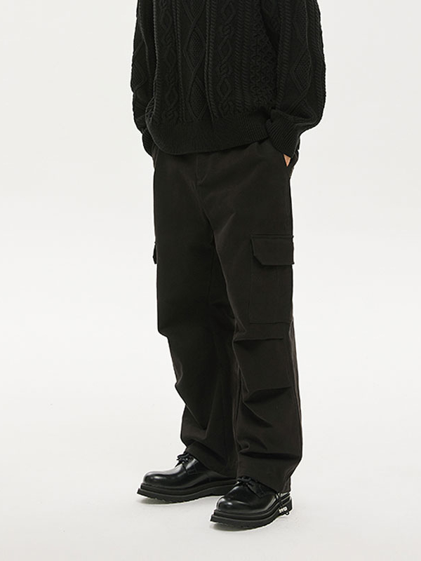 推荐商品：CLIMAX VISION  抽绳多口袋可束脚直筒工装裤 ZKZ545 黑