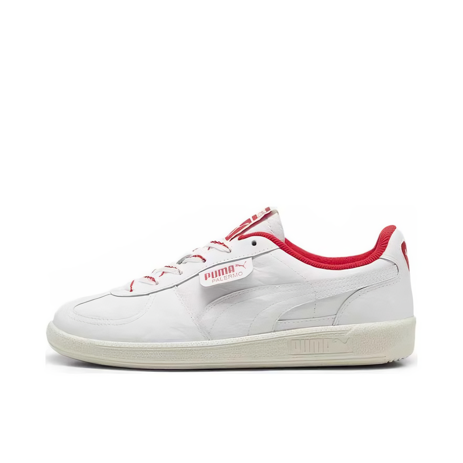 推荐商品：【朴彩英同款】 Puma/彪马 Palermo T头鞋 德训鞋 薄底鞋 板鞋 牛皮防滑耐磨舒适减震时尚复古 女款/白色/红色