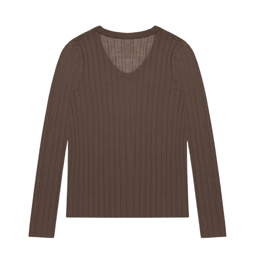 推荐商品：IRO 绵羊毛法式薄款针织衫 女装 IWF343M03900 咖