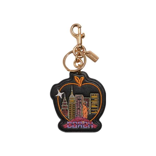 推荐商品：Coach Bag Charm 8 开口钥匙圈和狗绳夹皮革拼涂层帆布包挂饰包周边包袋配件