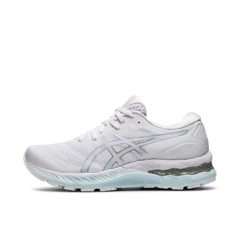推荐商品：Asics/亚瑟士 Gel-Nimbus 23 跑鞋 缓震回弹防滑耐磨网面透气舒适支撑马拉松时尚织物圆头 浅紫/白色