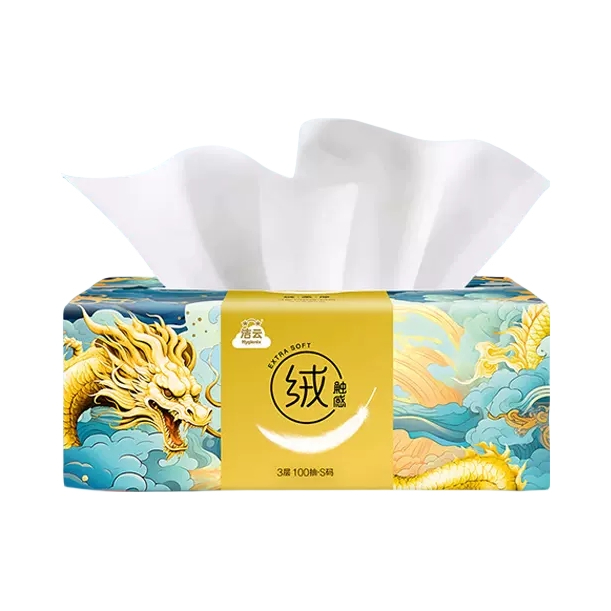 推荐商品：洁云 山海绒触感系列 3层 抽纸 180*132mm 多规格组合装