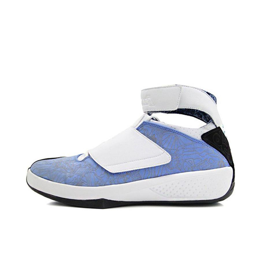 推荐商品：Air Jordan 20 篮球鞋 魔术贴防滑耐磨支撑平衡织物圆头高帮 West Coast Blue 北卡蓝