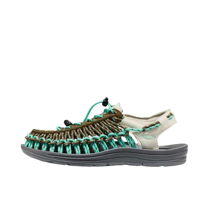 推荐商品：KEEN/科恩 UNEEK SNK 溯溪鞋 户外鞋 包头抽绳橡胶底平跟 女款/桦木/卷心菜