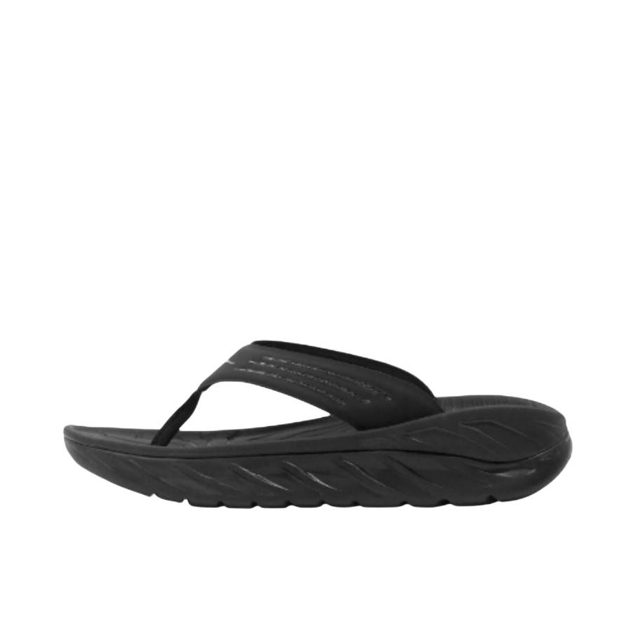 推荐商品：HOKA ONE ONE ORA Recovery Flip Slippers 缓震耐磨 夹脚 舒适轻便 缓冲 人字拖 拖鞋 纯黑色