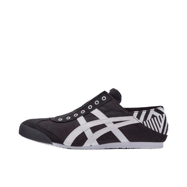 推荐商品：Onitsuka Tiger/鬼塚虎 Mexico 66 Slip-on 懒人鞋 德训鞋 运动休闲鞋 复古轻便透气一脚蹬舒适百搭 Black/Whtie 条纹/黑色/白色