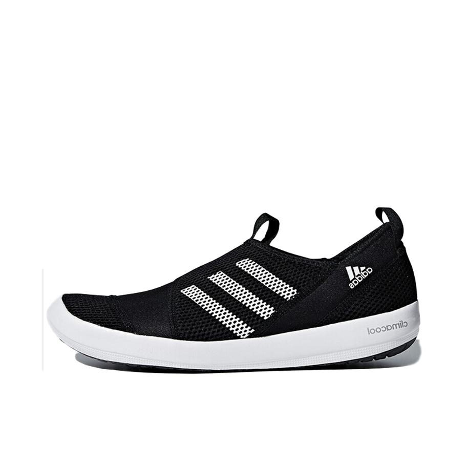 推荐商品：adidas Climacool Boat sl 网面透气 一脚蹬 舒适轻便 防滑耐磨 休闲 户外鞋 徒步鞋 Black/White 黑白