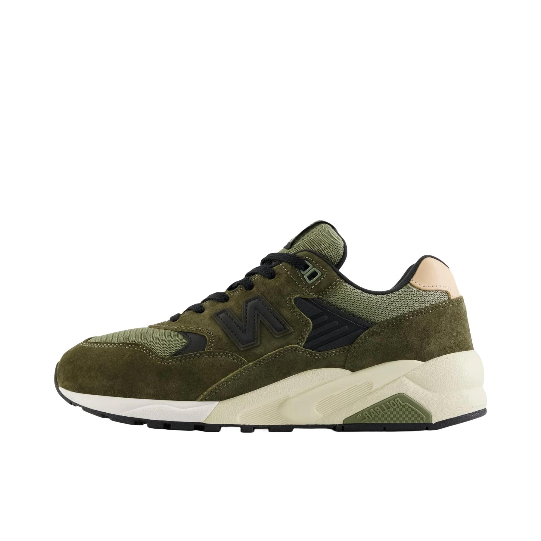 推荐商品：New Balance 580 潮流复古 减震防滑 轻便透气 耐磨 舒适 织物 低帮百搭 运动休闲鞋 绿黑