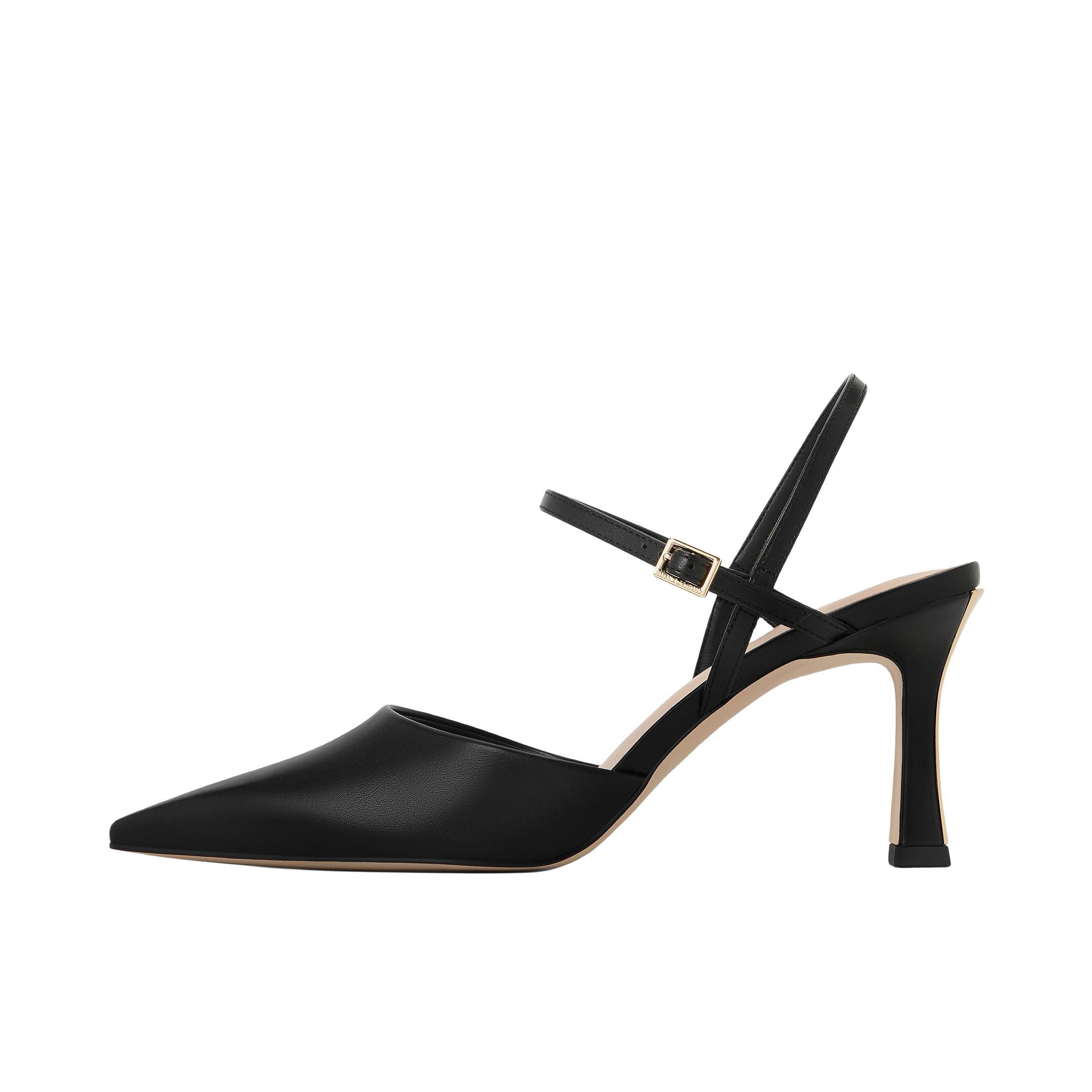 推荐商品：CHARLES&KEITH 法式 复古 尖头 一字带 高跟鞋 CK1-60361501 黑色