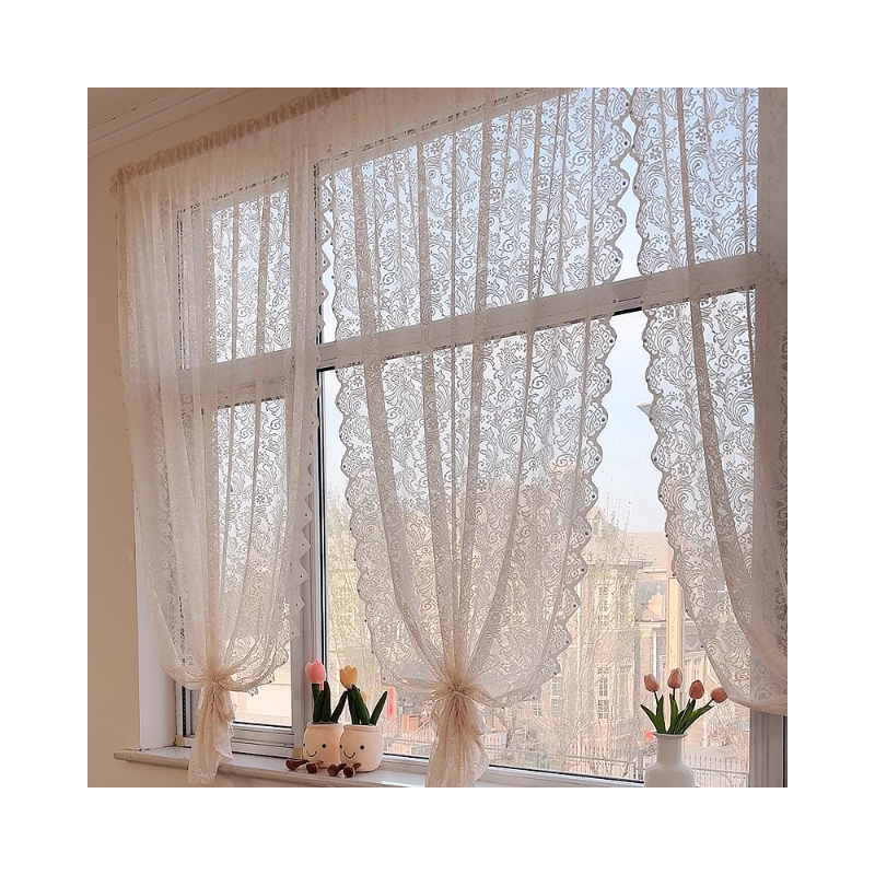 推荐商品：时纷美 免打孔魔术贴款 蕾丝窗帘 2024051613012