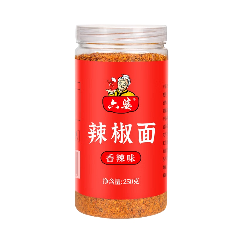 推荐商品：六婆 辣椒面 火锅蘸料 250g 罐装 干碟香辣