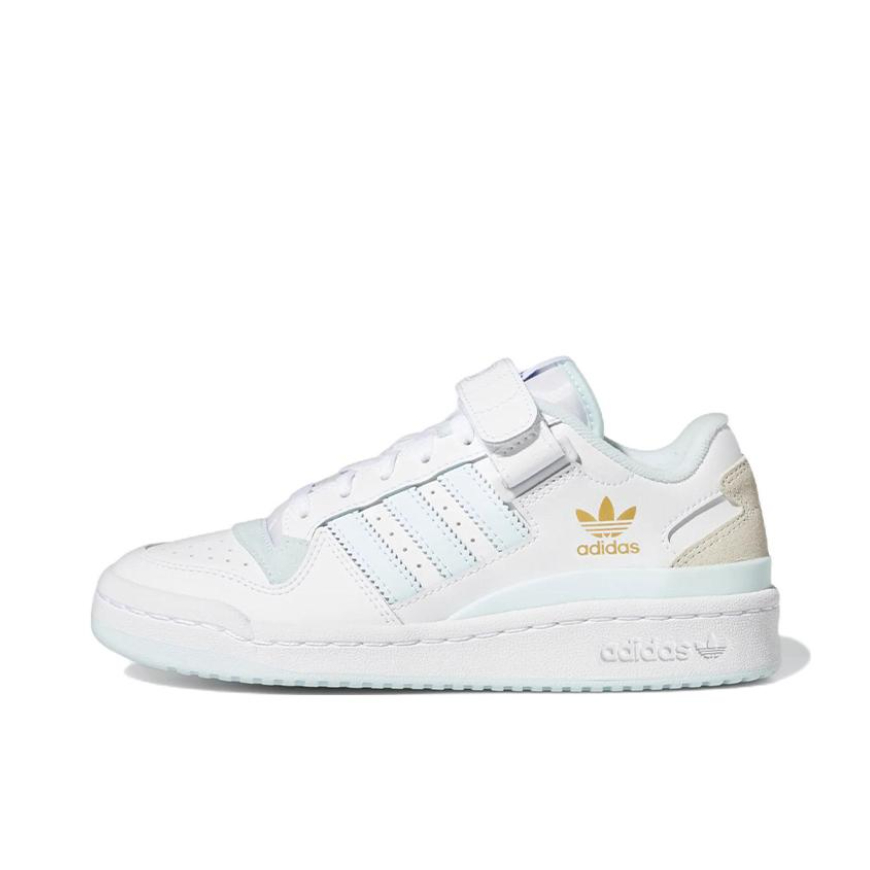 推荐商品：adidas Originals Forum 板鞋 轻便复古防滑时尚魔术贴篮球风薄底包裹性 白色/蓝色/卡其