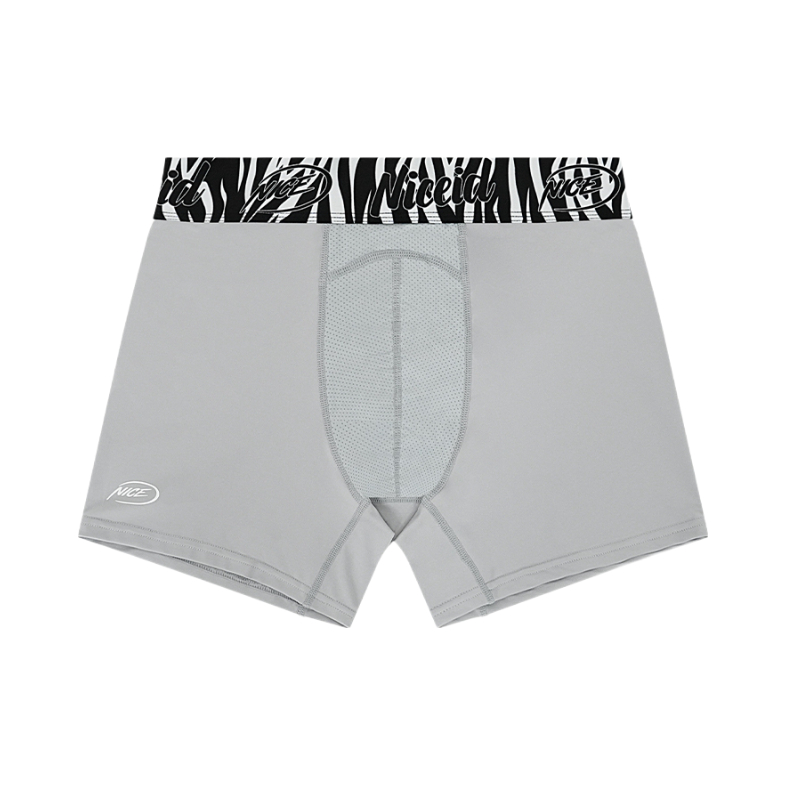 推荐商品：NICEID 拼接速干中腰斑马纹男士平角内裤 CS-NN005 灰