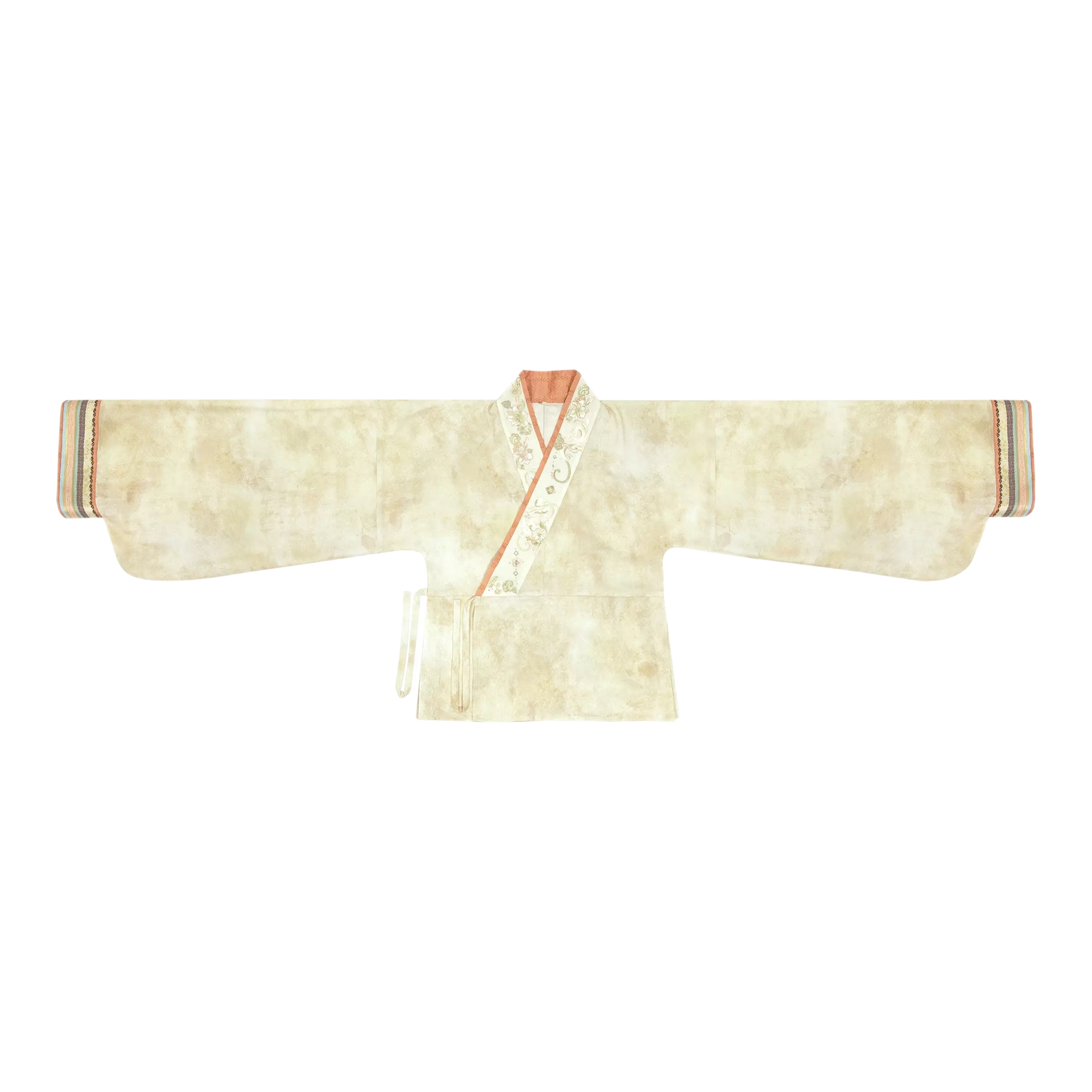 推荐商品：七月夕 吉光片羽 晋制交领上襦镂空绣花半臂十二破裙汉服 女装 交领上襦/米