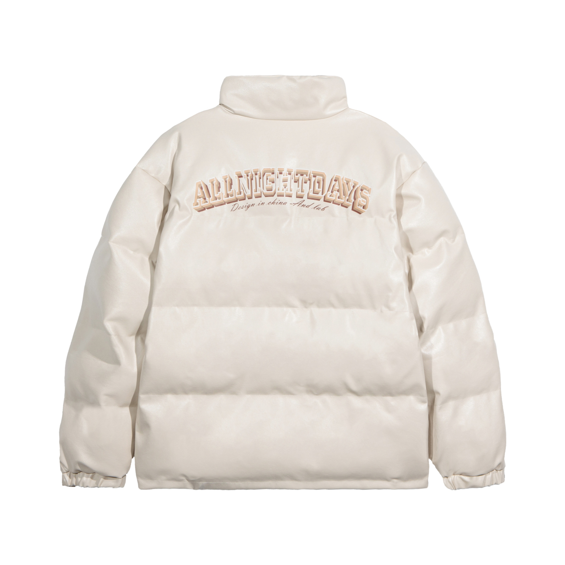 推荐商品：All Night Days 美式复古立体印花立领长袖棉服 男女同款 AD22AW065 米白