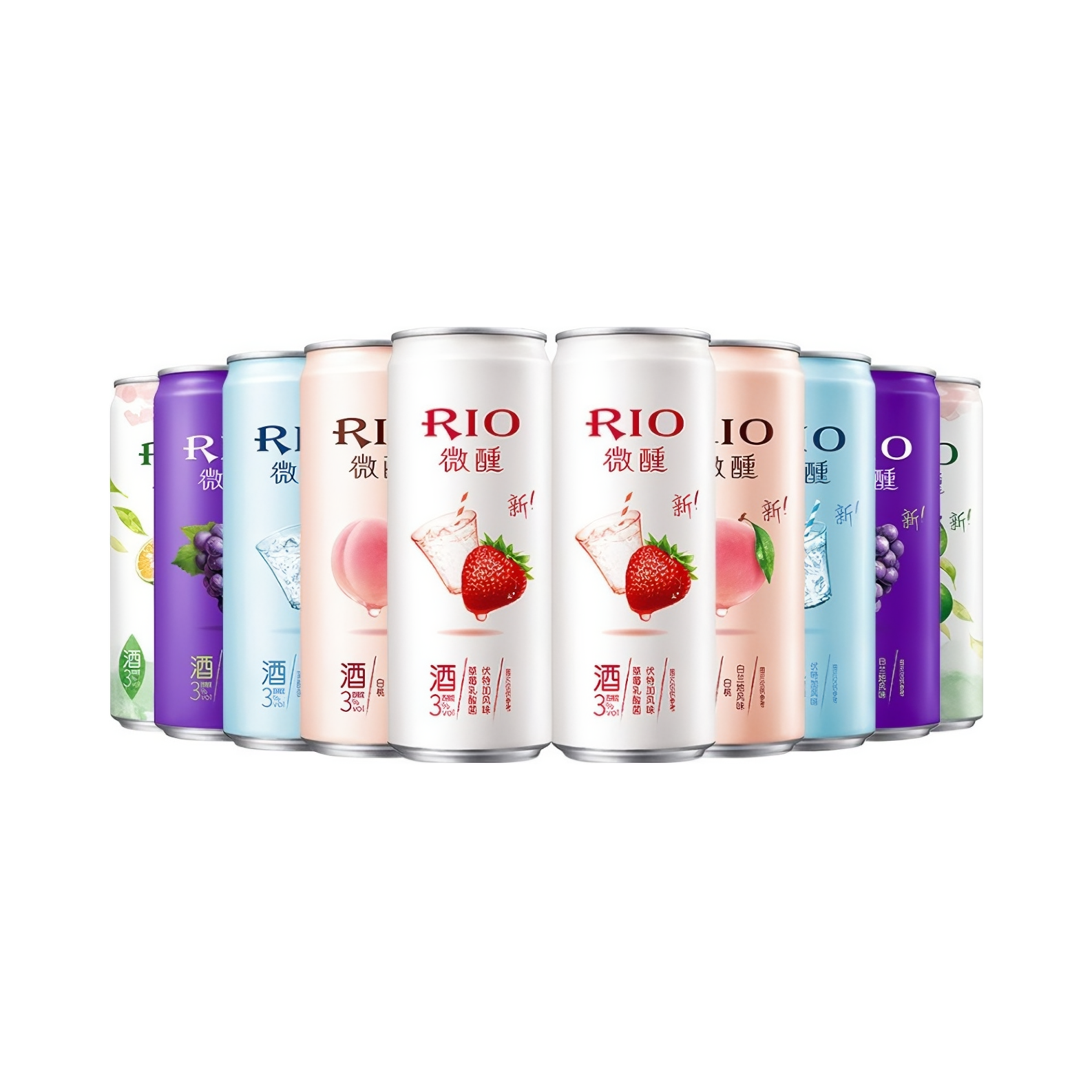 推荐商品：RIO/锐澳 微醺系列 气泡鸡尾酒 3%vol 330ml/罐 多口味组合 低度聚会聚餐产地限定口味随机