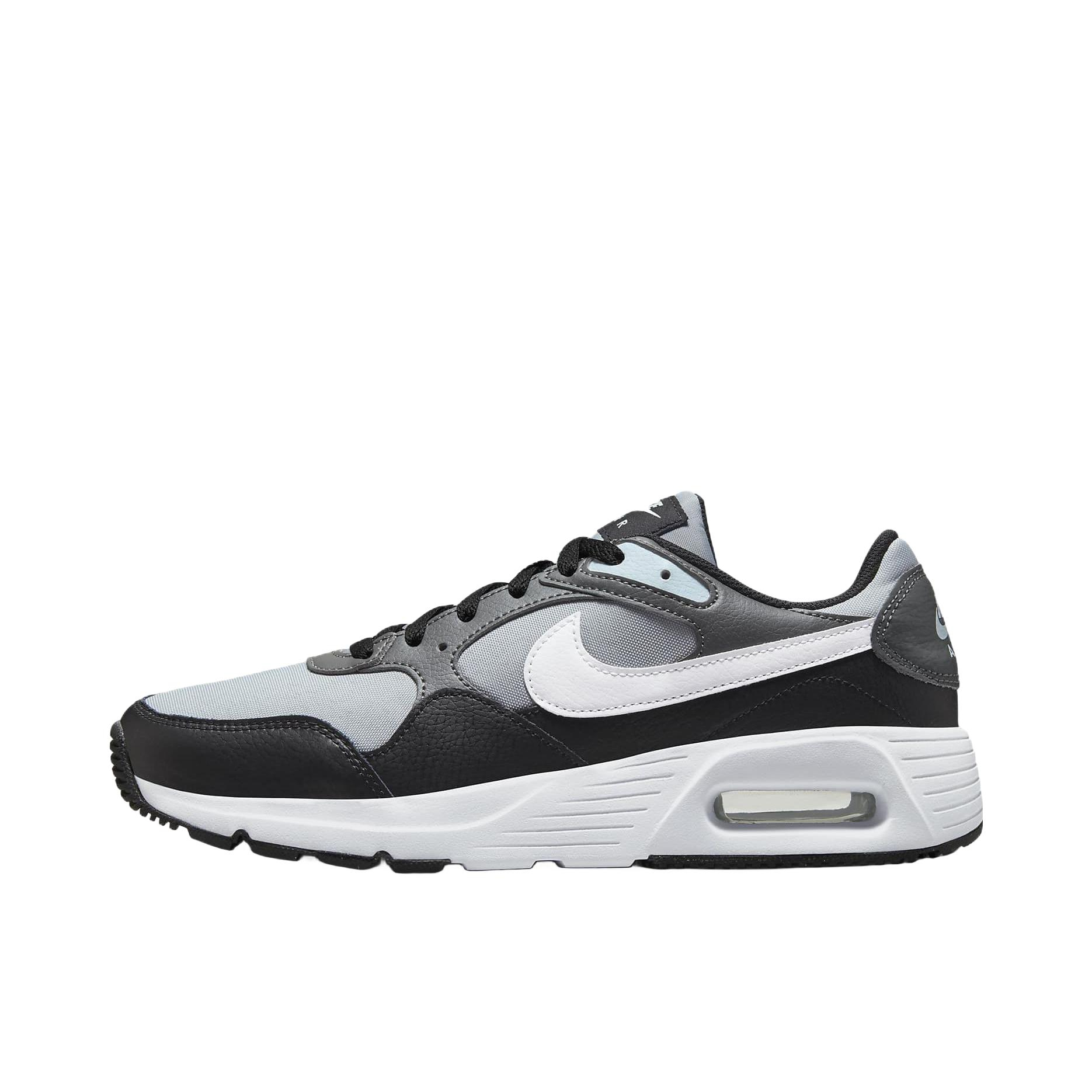 推荐商品：Nike Air Max SC 防滑耐磨 舒适缓震 网布透气 织物 气垫 减震 复古 合成革 耐穿 运动休闲鞋 黑色/灰色