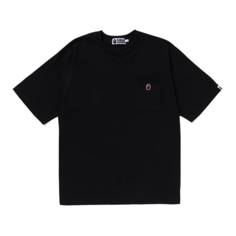 【杨幂同款】Bape 小标猿人刺绣徽章单口袋圆领短袖T恤 110003F