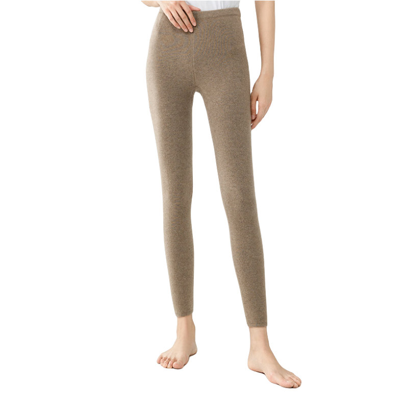 推荐商品：Gobi/戈壁 防走光全羊绒保暖纯色打底裤 女装 WK120 卡其