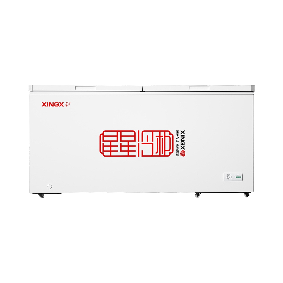 推荐商品：XINGX/星星 BD/BC-700R 冷柜 700升 大容量 强劲动力 节能省电 断电保护 冷藏 卧式 除霜 一级能效 小型 -40度 减霜 冷冻转换 单温