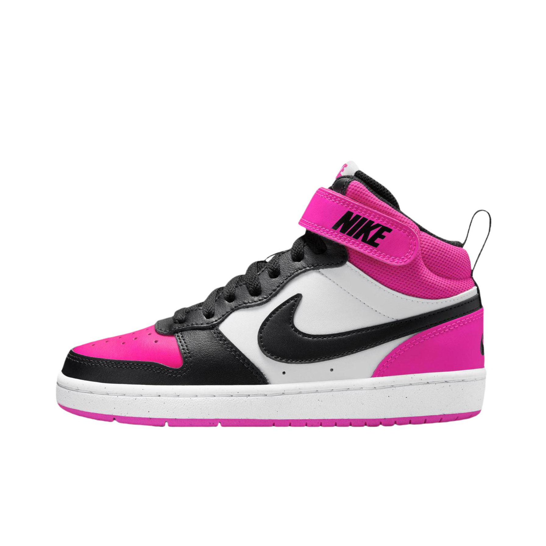 推荐商品：Nike Court Borough 2 板鞋 复古时尚支撑舒适百搭轻便防滑 大童/白色/黑色/热情粉