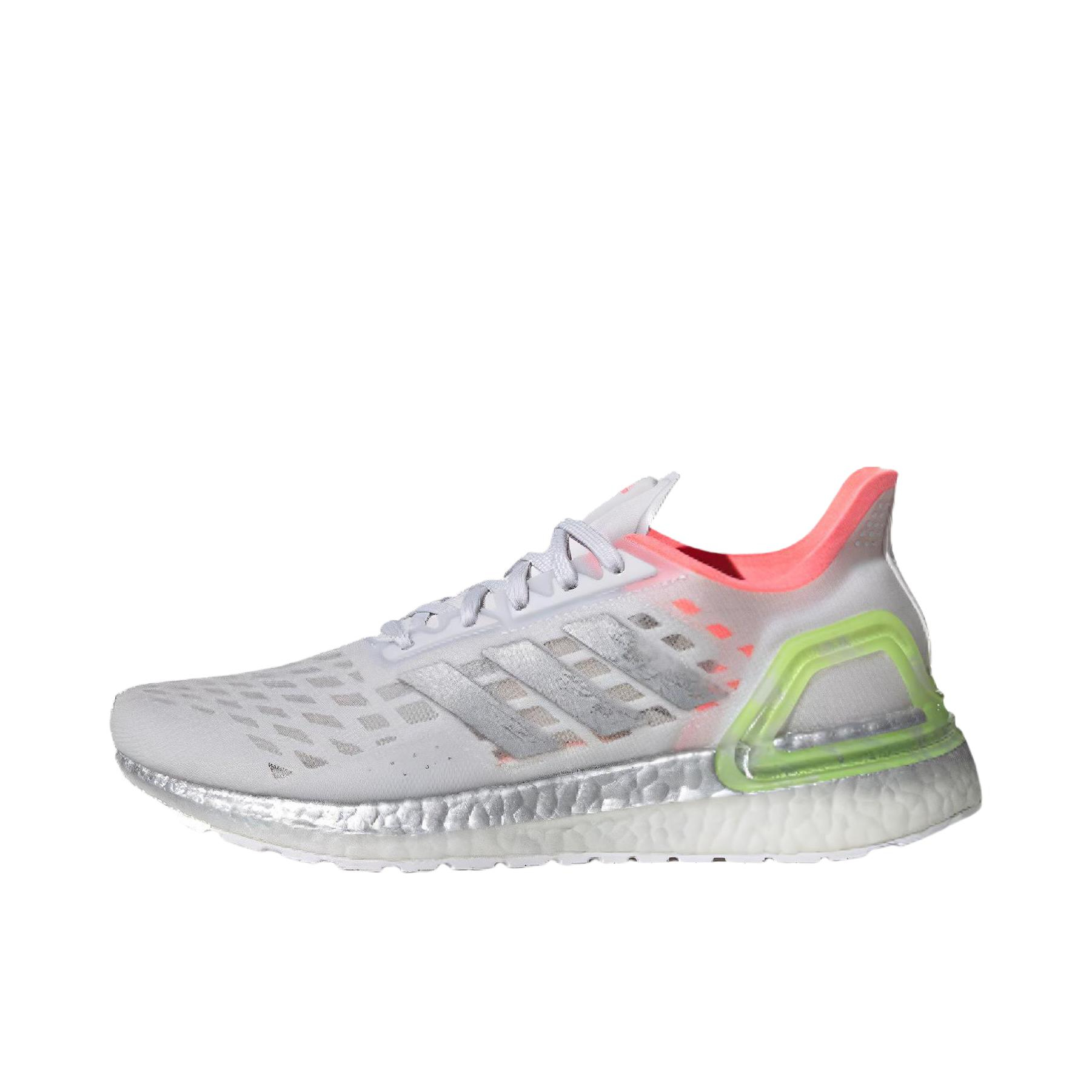 推荐商品：adidas Ultra Boost PB 碳板 防滑耐磨 轻便透气 舒适 复古潮流 织物 跑鞋 Grey/Silver/Red/Yellow 灰银/红黄