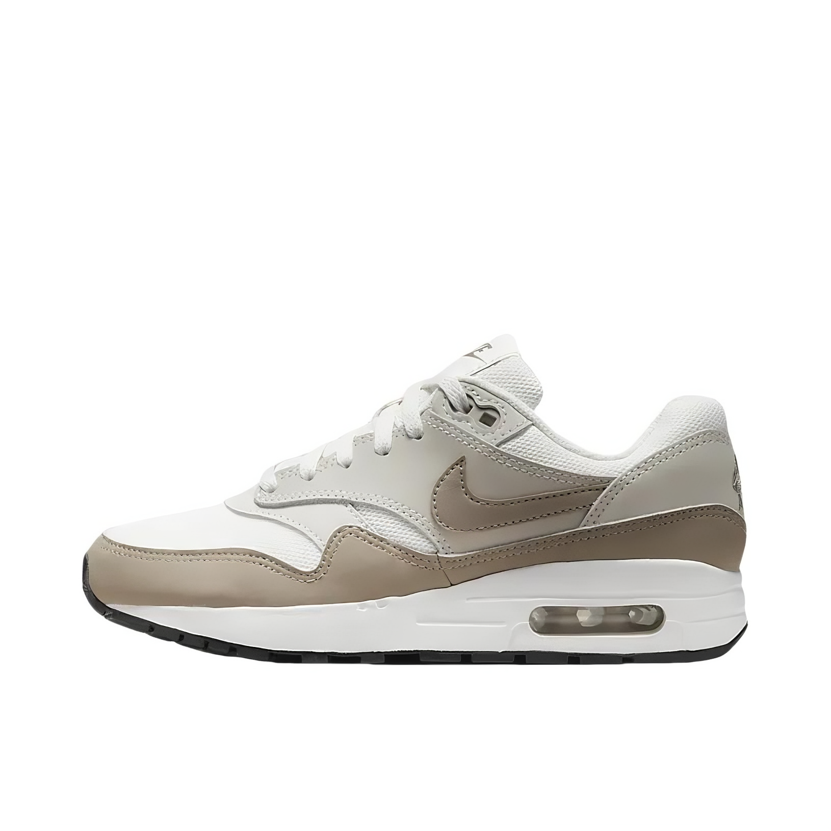 推荐商品：Nike Air Max 1 跑鞋 气垫缓震透气轻便复古运动舒适百搭潮流耐磨低帮训练防滑冬季支撑马拉松防水抓地圆头耐穿 大童/幻影灰白/浅红木褐/黑色/卡其色