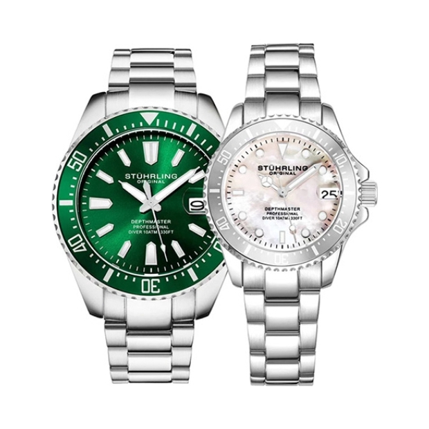 推荐商品：Stuhrling/施图灵 夜光防水石英情侣手表