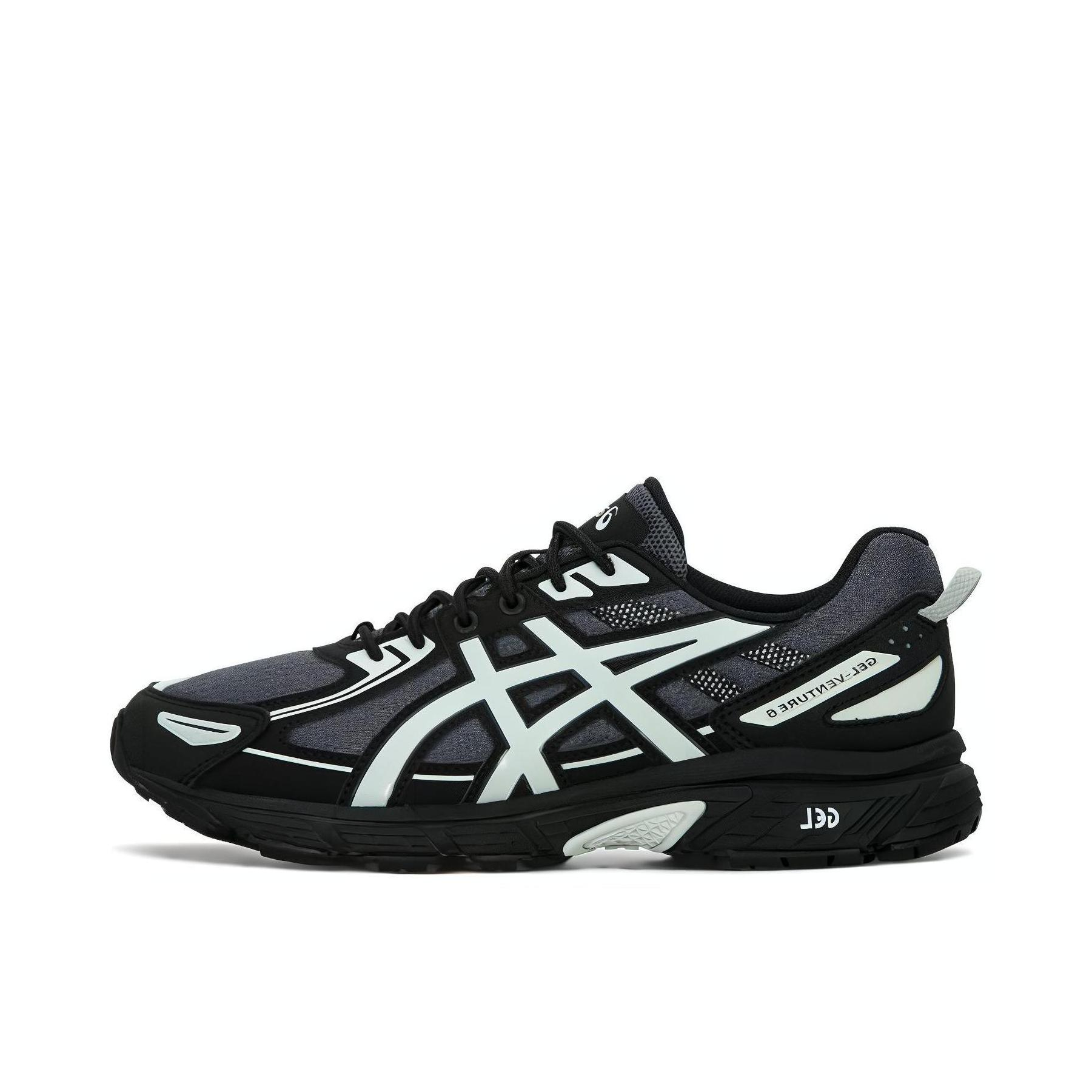 推荐商品：Asics/亚瑟士 Gel-Venture 6 跑鞋 防滑耐磨缓冲抓地减震回弹透气复古越野 淡灰色/黑色