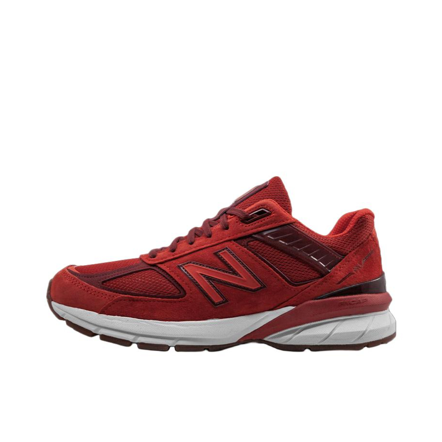推荐商品：New Balance 990 V5 跑鞋 减震支撑轻便防滑网布透气织物回弹反毛皮复古合成革 Molten Lava 橙红/酒红