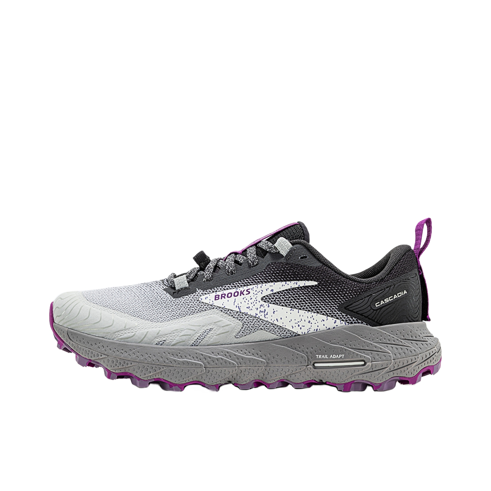 推荐商品：Brooks/布鲁克斯 Cascadia 山岩 17 舒适减震 防滑耐磨 轻便透气 百搭 跑鞋 蘑菇灰/黑珍珠/紫色