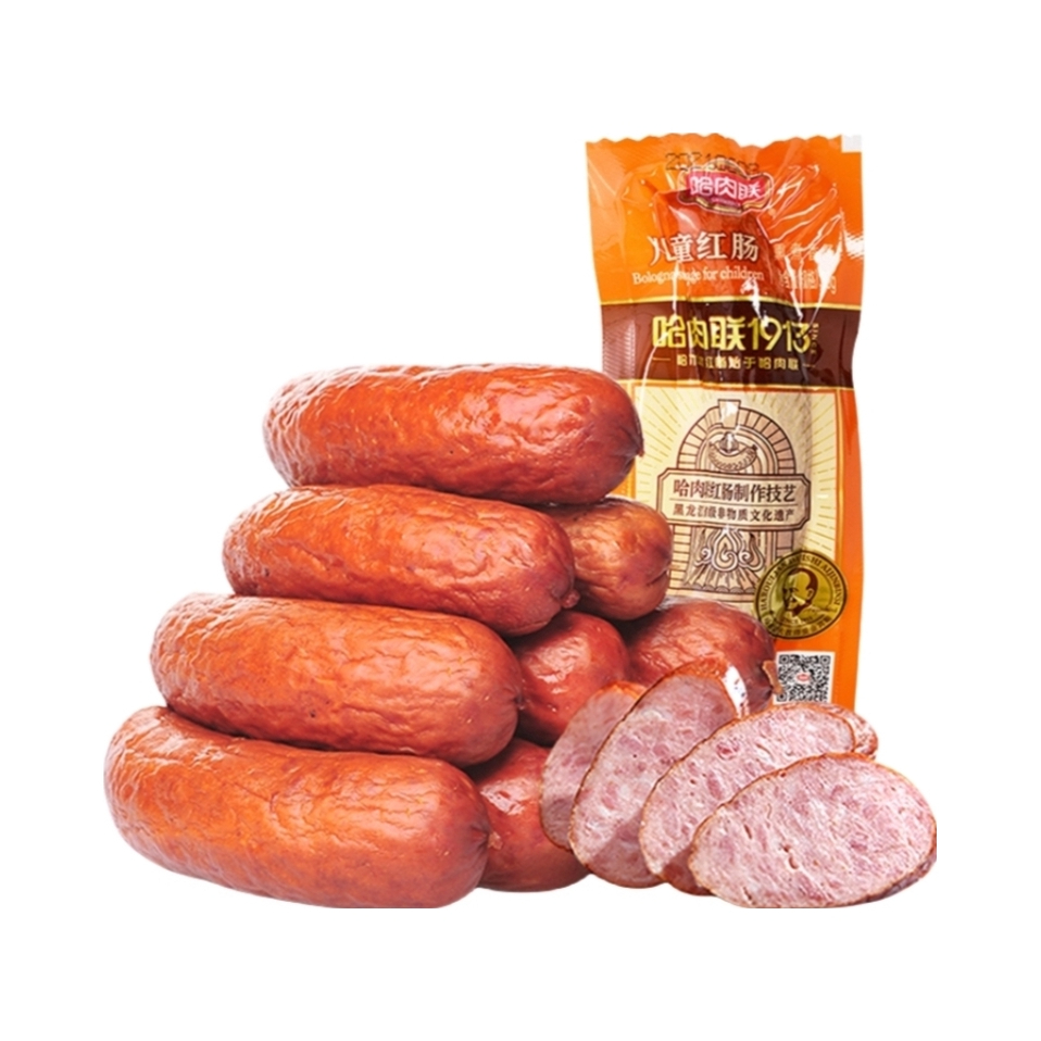 推荐商品：哈肉联 儿童红肠 袋装 瘦肉型开袋即食精制 非遗东北风味中华老字号量贩