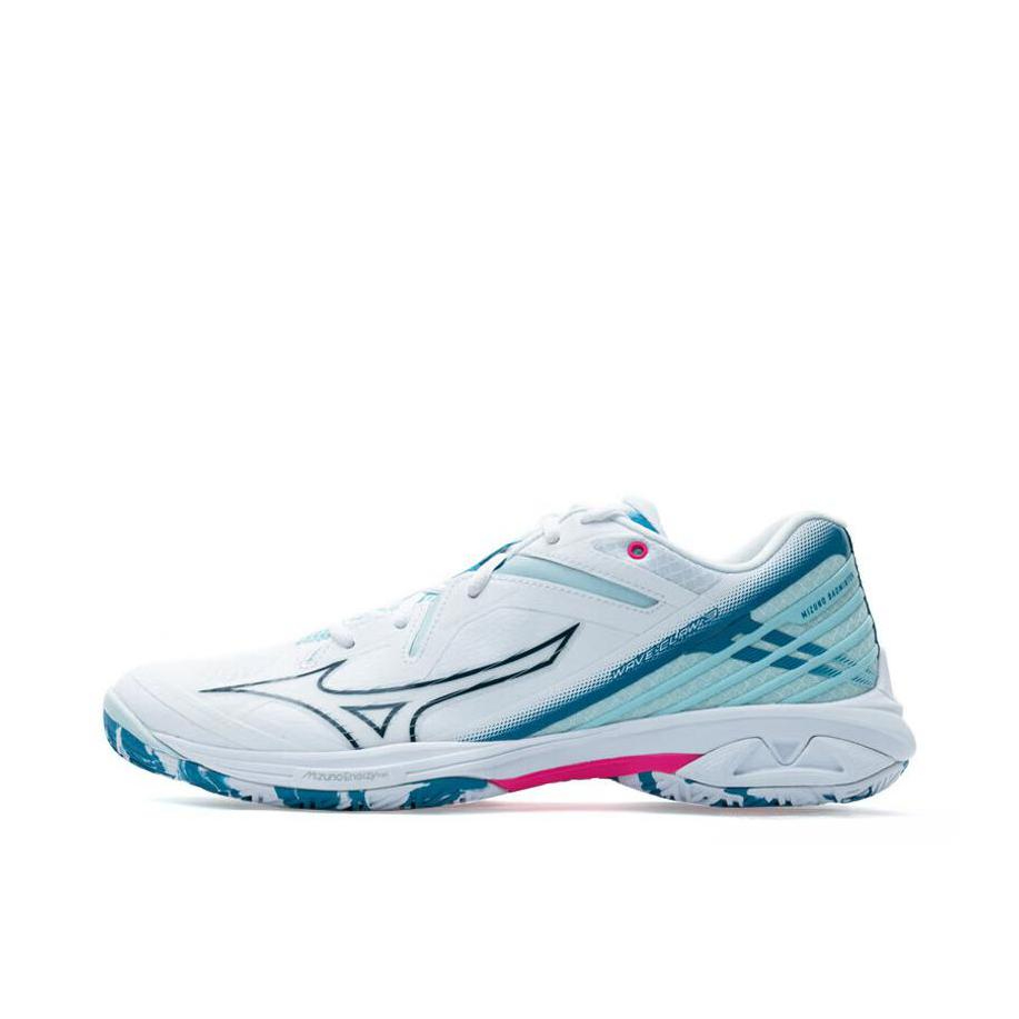 推荐商品：Mizuno/美津浓 Wave Claw 3 舒适潮流 减震防滑 回弹 羽毛球鞋 宽楦/白色/蓝色/玫红色