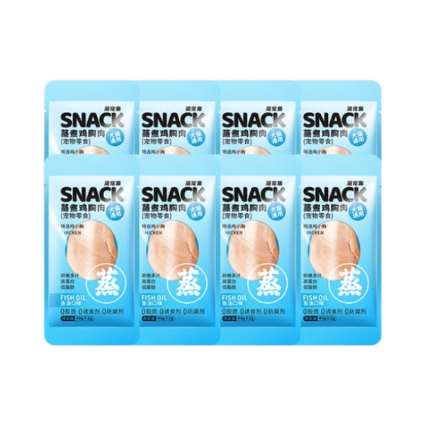 推荐商品：潮宠集 鱼油口味蒸煮鸡胸猫零食营养补充