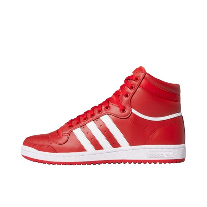 推荐商品：adidas Originals Top Ten 板鞋 防滑耐磨减震回弹轻便透气经典复古舒适潮流 Red/White 男款/红色